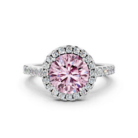 MR BRACELET (Z) 14K 1.04PK LAB .50MT , WHITE GOLD LAB GROWN BRIDL RING , 1.04CT ROUND PINK COLOR CENTER VS1 IGI CERT #LG652425648, 50CTS ON THE SETTING
