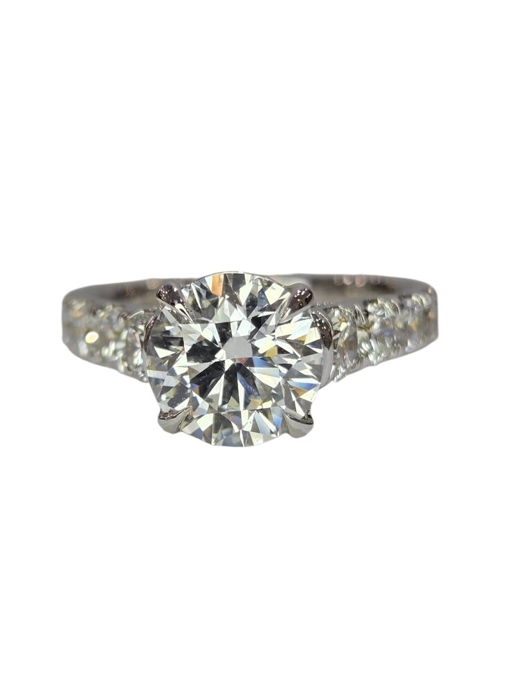 MR BRACELET (Z) 2.02RD LAB 1.00MT , WHITE GOLD BRIDAL RING LAB GROWN DIAMOND, 2.02CT E VS1 ROUND CENTER IGI CERT# LG533200902, 1 CARAT MOUNTING