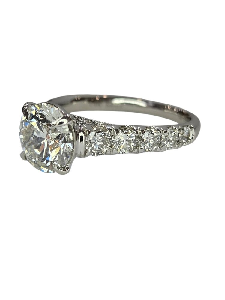 MR BRACELET (Z) 2.02RD LAB 1.00MT , WHITE GOLD BRIDAL RING LAB GROWN DIAMOND, 2.02CT E VS1 ROUND CENTER IGI CERT# LG533200902, 1 CARAT MOUNTING