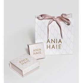 ANIA HAIE Silver Bezel Beaded Huggie Hoop Earrings  Material: 925 Sterling Silver with Rhodium Plating with Cubic Zirconia  Earring Size: 6.5 x 2.7mm  Weight: 2.0g