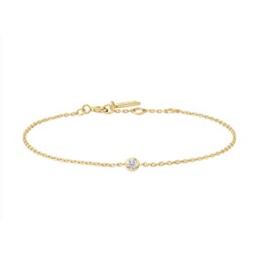 ANIA HAIE Gold Sparkle Bezel Bracelet • Material: 925 Sterling Silver with 14kt Gold Plating with Cubic Zirconia • Bracelet length: 165mm with 20mm extender • Weight: 1.1g