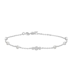 ANIA HAIE Silver Sparkling Bezel Cubic Zirconia Station Bracelet • Material: 925 Sterling Silver with Rhodium Plating with Cubic Zirconia • Bracelet length: 165mm with 20mm extender • Weight: 1.9g