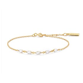 ANIA HAIE Gold Quintet Marquise Bracelet • Material: 925 Sterling Silver with 14kt Gold Plating with Cubic Zirconia • Bracelet length: 165mm with 20mm extender • Weight: 1.5g