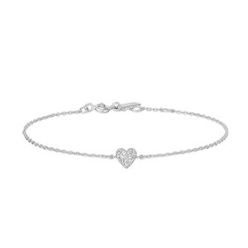 ANIA HAIE Silver Sweetheart Pavé Bracelet • Material:925 Sterling Silver with Rhodium Plating with Cubic Zirconia • Bracelet length: 165mm with 20mm extender • Weight: 1.4g