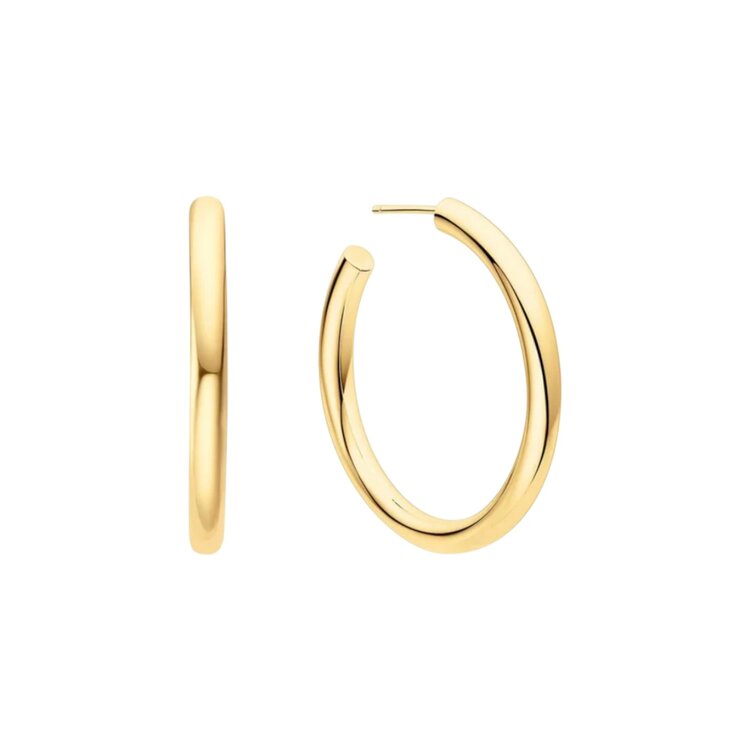 ANIA HAIE Gold Classic Tube Hoop Earrings, Material: 925 Sterling Silver with 14kt Gold Plating • Hoop Diameter: 36mm • Hoop Width: 3.5mm • Weight: 6.3g