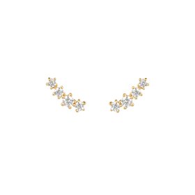 ANIA HAIE Gold Sparkle Climber Stud Earrings • Material: 925 Sterling Silver with 14k Gold Plating with Cubic Zirconia • Earring Size: 10.3 x 3.3mm • Weight: 0.9g