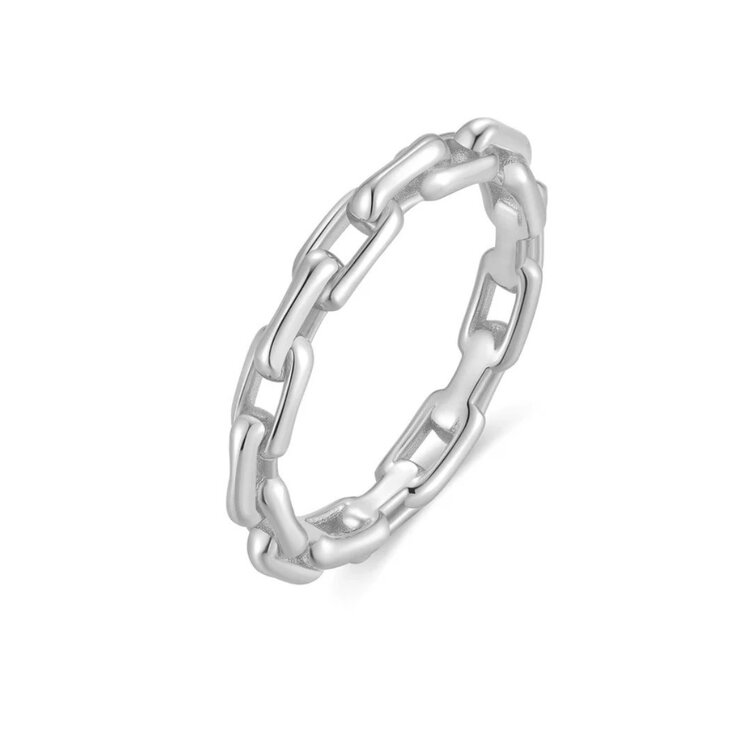 ANIA HAIE Silver Paperclip Ring Material: 925 Sterling Silver with Rhodium Plating • Ring Size: 7  • Weight: 1.7g