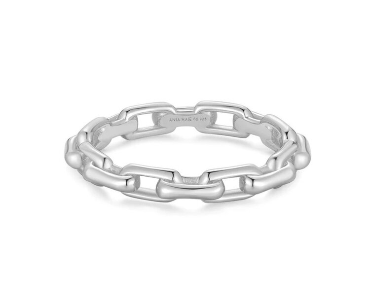 ANIA HAIE Silver Paperclip Ring Material: 925 Sterling Silver with Rhodium Plating • Ring Size: 7  • Weight: 1.7g