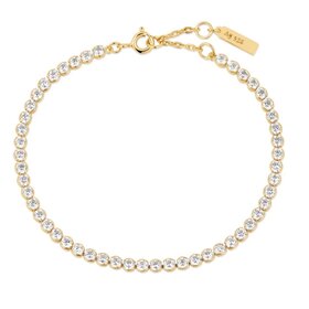 ANIA HAIE Gold Row Bezel Set Bracelet • Material: 925 Sterling Silver with 14kt Gold Plating with Cubic Zirconia • Bracelet Length: 165mm with 20mm extender • Weight: 4.0g