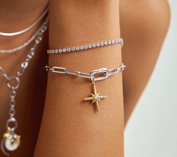 ANIA HAIE Silver Row Bezel Set Bracelet • Material: 925 Sterling Silver with Rhodium Plating with Cubic Zirconia • Bracelet Length: 165mm with 20mm extender • Weight: 4.0g