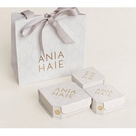 ANIA HAIE Gold Bezel Station Paper Clip Chain Necklace • Material: 925 Sterling Silver with 14kt Gold Plating • Necklace length: 380mm with 50mm extender • Weight: 9.6g