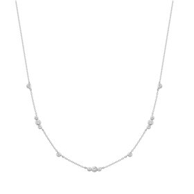 ANIA HAIE Silver Sparkling Bezel Cubic Zirconia Station Necklace • Material: 925 Sterling Silver with Rhodium Plating and Cubic Zirconia• Necklace length: 380mm with 50mm extender • Weight: 3.1g