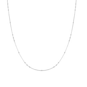ANIA HAIE Silver Mini Bead Station Necklace • Material: 925 Sterling Silver with Rhodium Plating• Necklace length: 380mm with 50mm extender • Weight: 2.0g