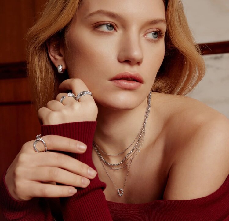 ANIA HAIE Silver Mini Bead Station Necklace • Material: 925 Sterling Silver with Rhodium Plating• Necklace length: 380mm with 50mm extender • Weight: 2.0g