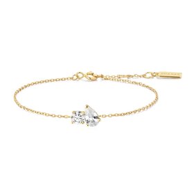 ANIA HAIE Gold Toi and Moi Bracelet • Material: 925 Sterling Silver with 14kt Gold Plating with Cubic Zirconia • Bracelet length: 165mm with 20mm extender • Weight: 1.5g