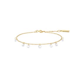 ANIA HAIE Gold Droplet Station Necklace • Material: 925 Sterling Silver with 14kt Gold Plating with Cubic Zirconia • Bracelet length: 165mm with 20mm extender • Weight: 1.3g