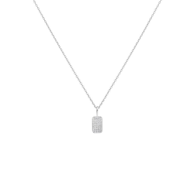 ANIA HAIE Silver Pave Pendent Necklace • Material: 925 Sterling Silver with Rhodium Plating with Cubic Zirconia • Necklace length: 430mm with 50mm extender • Weight: 2.3g