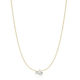ANIA HAIE Gold Toi and Moi Necklace • Material: 925 Sterling Silver with 14kt Gold Plating • Necklace length: 405mm with 50mm extender • Weight: 2.5g