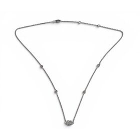 (X) 925 1.25CTW LAB DIAMOND NECKLACE EAST WEST SET MARQUISE CENTER WITH BEZEL ]]]SET LAB GROWN DIAMOND CHAIN