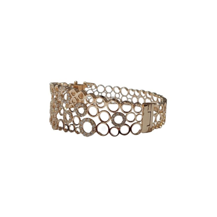 Ryan Gems Inc M(Y) 14KR 1.85CT DIAMOND CIRCLE HINGED BANGLE