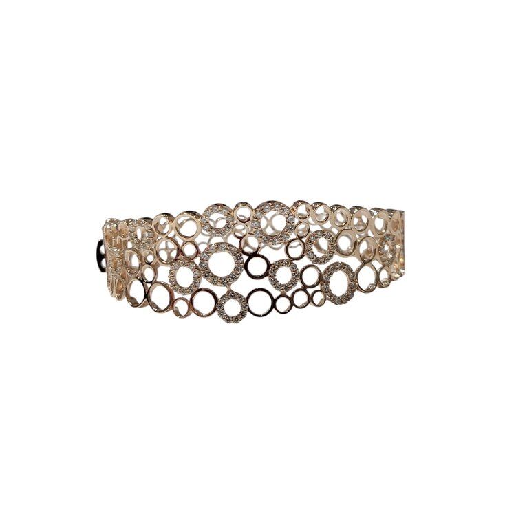 Ryan Gems Inc M(Y) 14KR 1.85CT DIAMOND CIRCLE HINGED BANGLE