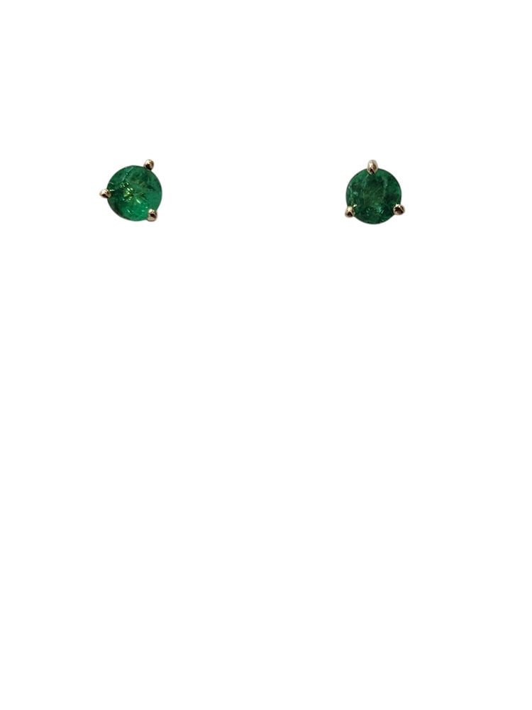 Ryan Gems Inc M(Y) 14KY .60 EMERALD MARTINI STUD EARRINGS