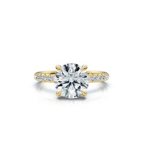MR BRACELET (X) 14K 2CT LAB .27MT , YELLOW GOLD HIDDEN HALO BRIDAL RING, 2CT ROUND LAB GROWN DIAMOND CENTER E VS1 IGI CERTIFIED # LG646454809, .27CT NATURAL DIAMOND MOUNTING WITH 34 ROUND DIAMONDS ON SETTING