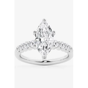 PRIMA NEW YORK (Z) 14K 2.78CT LAB .41MT , WHITE GOLD LAB GROWN BRIDAL RING, LAB MARQUISE CENTER DIAMOND 2.78CT IGI CERTIFIED D VS1 # LG707516150, .41CT NATURAL DIAMOND MOUNT5ING BY PRIMA NY