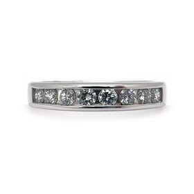 (Z) 14K .50CT SI1 G , WHITE GOLD ROUND DIAMOND CHANNEL BAND , NATURAL DIAMONDS