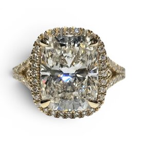 DIAMOND TRADERS INTERNATIONAL (X) 14KY 7.05CT ELONGATED CUSHION CUT LAB GROWN DIAMOND CENTER .50CT LAB GROWN DIAMOND ENGAGEMENT RING IGI LG787675063