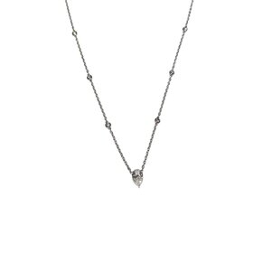 DIAMOND TRADERS INTERNATIONAL (X) 925 2.00CT LG DIAMOND PEAR CUT BEZELED 16”-18” NECKLACE