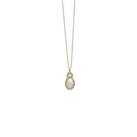 TRANSELCO (X) 10KY .18CT DIAMOND AND OPAL HALO PENDENT