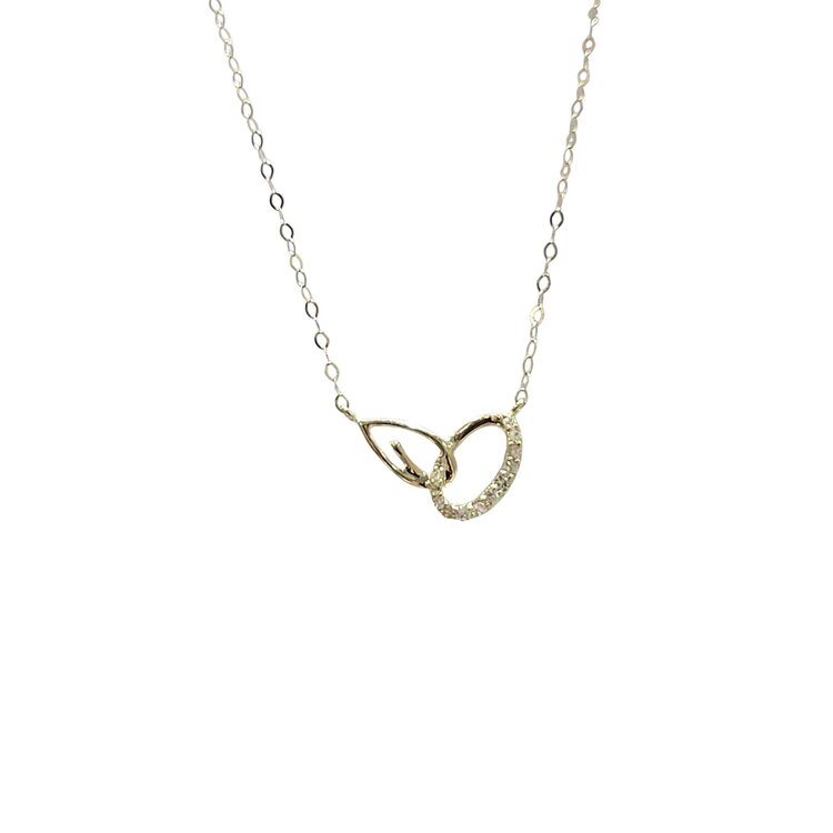 TRANSELCO (X) 10KY .06CT INTERLOCKING LINK NECKLACE
