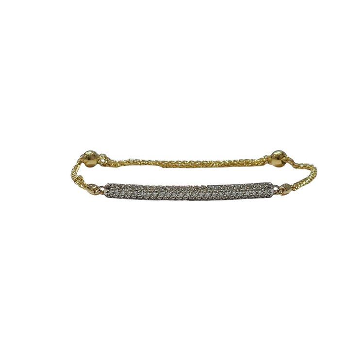 Ryan Gems Inc M(Y) 14KY .70CT DIAMOND PAVE SET BAR STYLE BOLO BRACELET