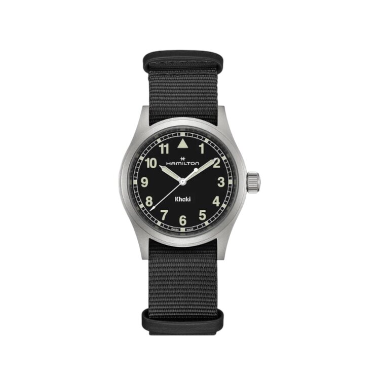 Hamilton HAMILTON Khaki Field/Reference H69401430/Caliber F06.105/Collection Khaki Field /Movement Quartz/Case size 38mm/Thickness 8.3mm/Dial Color Black/Case Material Stainless Steel