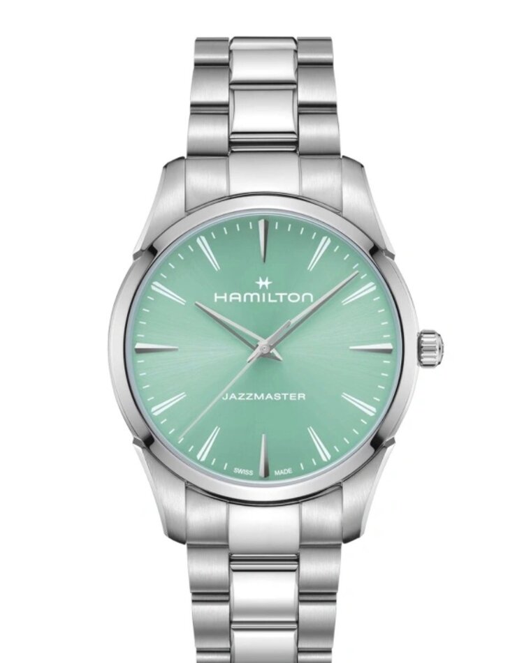 Hamilton HAMILTON JAZZMASTER/Reference H32461161/Caliber F06.105/Collection Jazzmaster /Movement quartz/Case size 40mm/Thickness 7.8mm/Dial Color Blue/Case Material Stainless Steel