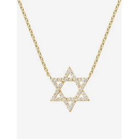 MR BRACELET (X) 14K .40CT STAR DAVID, YELLOW GOLD STAR OF DAVID NATURAL DIAMOND NECKLACE WITH 48 ROUND DIAMONDS