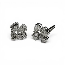 MR BRACELET (X) 14KW .84CT LAB VS1 E , WHITE GOLD LAB GROWN DIAMOND MULTI SHAPE STUDS