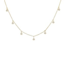 Daniels Jewels Art (X) 14KY .45CT BEZELED DIAMOND NECKLACE