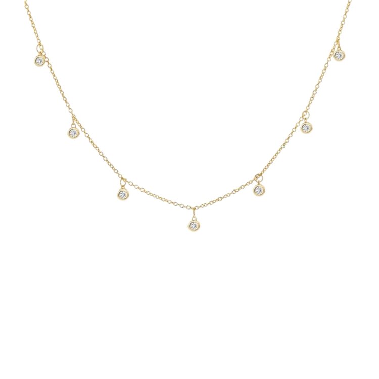 Daniels Jewels Art (X) 14KY .45CT BEZELED DIAMOND NECKLACE