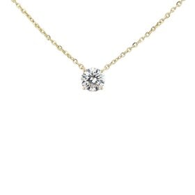 (X) 14KY .54CT SI2 K OLD MINE BRILLIANT SOLITAIRE NECKLACE GIA 1246009426