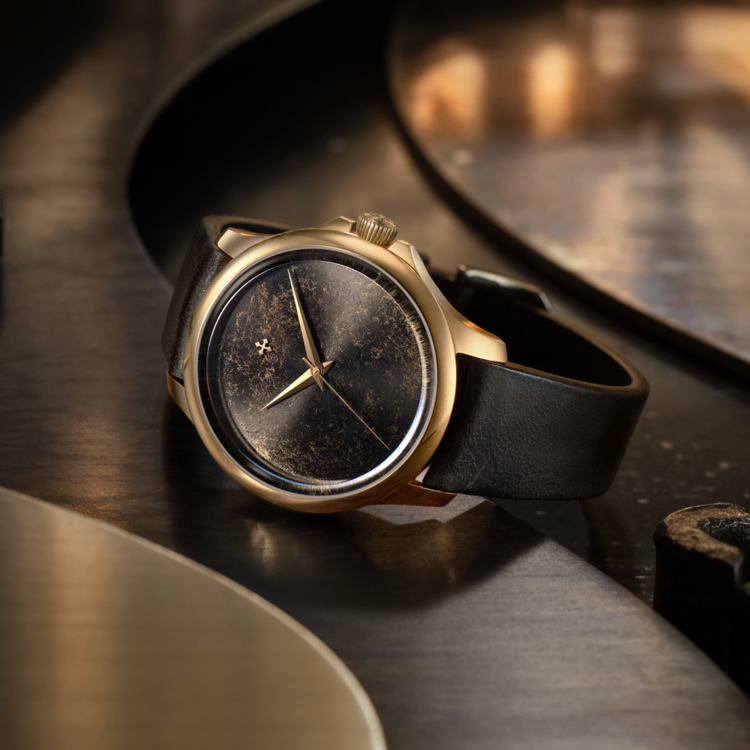 VENEZIANICO Venezianico  Redentore Bronzo - 1221555 , CASE: Bronze QAI9-4 DIAL: Aged, hand-antiqued brass DIMENSIONS: Ø40mm, lug to lug 46.7mm, thickness 10mm MOVEMENT: Miyota 9039 Automatic CRYSTAL: Sapphire
