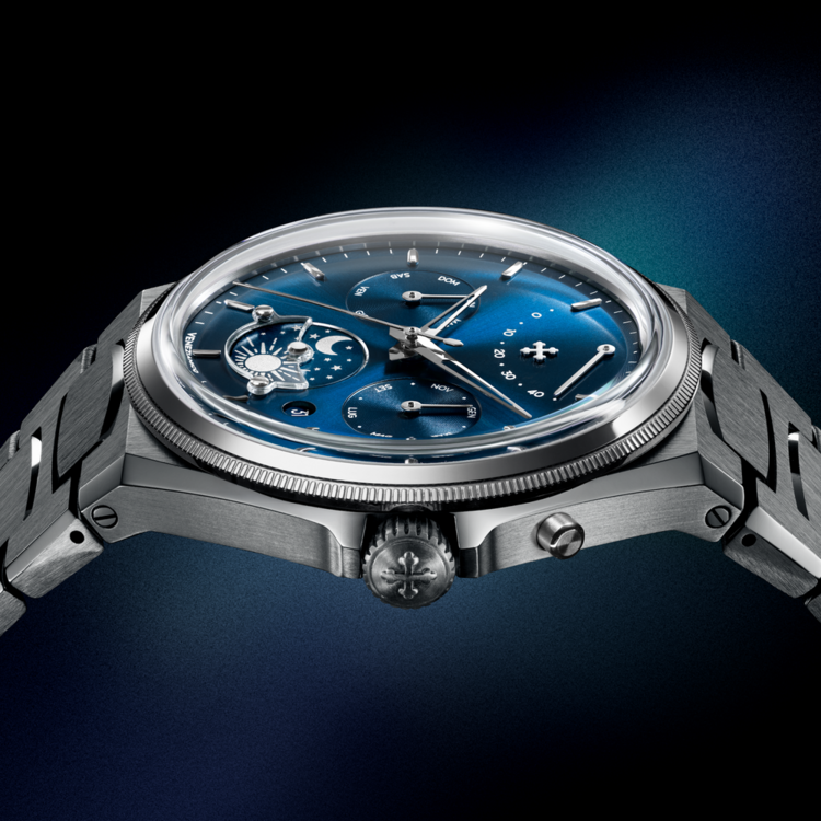 VENEZIANICO Venezianico Arsenale Calendario - 6221580C , CASE: 316L stainless steel, satin finish DIMENSIONS: Ø40mm, lug-to-lug 44.00 mm, 9.6 mm thickness (glass excluding) CRYSTAL: Double domed sapphire crystal, MOVEMENT: Miyota 9100 automatic