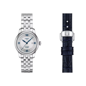 TISSOT TISSOT LE LOCLE 20TH ANNIVERSARY 29MM T006.207.11.036.01 Blue leather strap included Diameter:29 mm 316L stainless steel case Scratch-resistant sapphire crystal Diamonds See-through caseback Swiss automatic movement Up to 48 hours power reserve