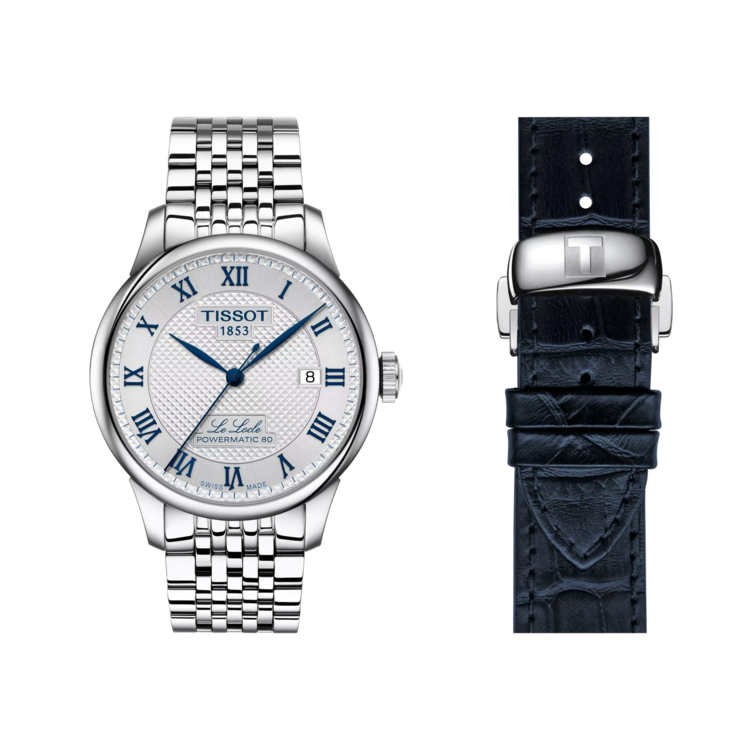 TISSOT TISSOT LE LOCLE 20TH ANNIVERSARY 39.3MM T006.407.11.033.03 Blue leather strap included Diameter:39.3 mm 316L stainless steel case Scratch-resistant sapphire crystal See-through caseback Swiss automatic movement Up to 80 hours power reserve