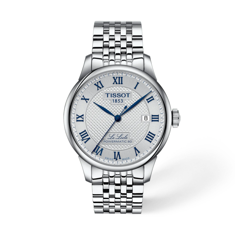 TISSOT TISSOT LE LOCLE 20TH ANNIVERSARY 39.3MM T006.407.11.033.03 Blue leather strap included Diameter:39.3 mm 316L stainless steel case Scratch-resistant sapphire crystal See-through caseback Swiss automatic movement Up to 80 hours power reserve