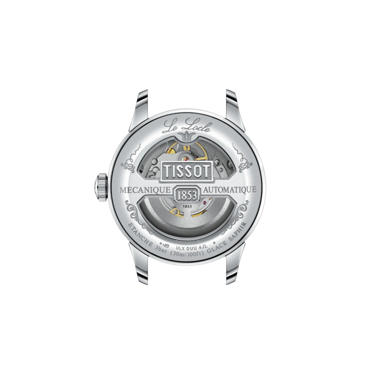 TISSOT TISSOT LE LOCLE 20TH ANNIVERSARY 39.3MM T006.407.11.033.03 Blue leather strap included Diameter:39.3 mm 316L stainless steel case Scratch-resistant sapphire crystal See-through caseback Swiss automatic movement Up to 80 hours power reserve