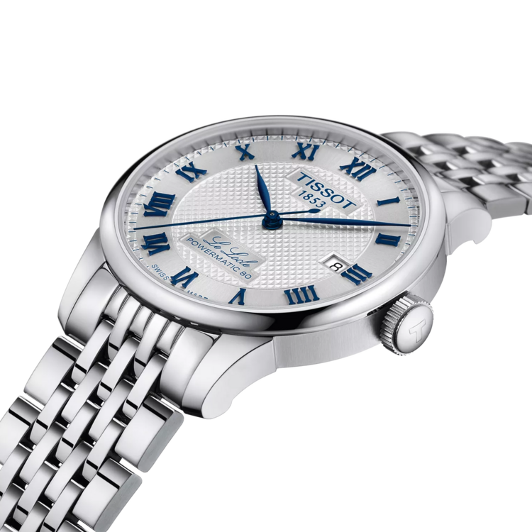 TISSOT TISSOT LE LOCLE 20TH ANNIVERSARY 39.3MM T006.407.11.033.03 Blue leather strap included Diameter:39.3 mm 316L stainless steel case Scratch-resistant sapphire crystal See-through caseback Swiss automatic movement Up to 80 hours power reserve