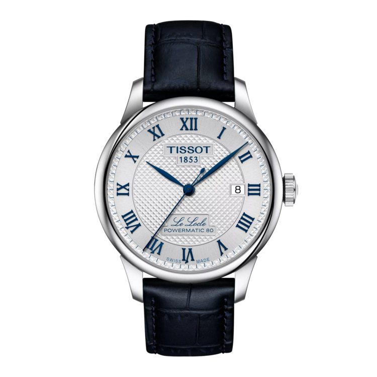 TISSOT TISSOT LE LOCLE 20TH ANNIVERSARY 39.3MM T006.407.11.033.03 Blue leather strap included Diameter:39.3 mm 316L stainless steel case Scratch-resistant sapphire crystal See-through caseback Swiss automatic movement Up to 80 hours power reserve