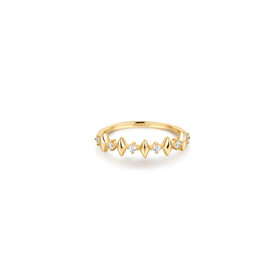 ANIA HAIE Gold Multi Sparkle Ring Material: 14K Gold Plated  • Ring Size: 7  • Stone Type: Cubic Zirconia  • Stone Size: 1.8mm